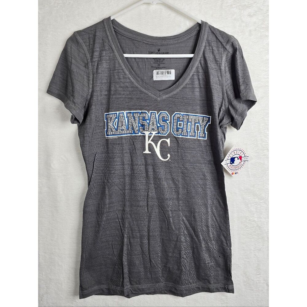Kansas City Royals Women’s Medium V Neck T Shirt Soft As A Grape NWT